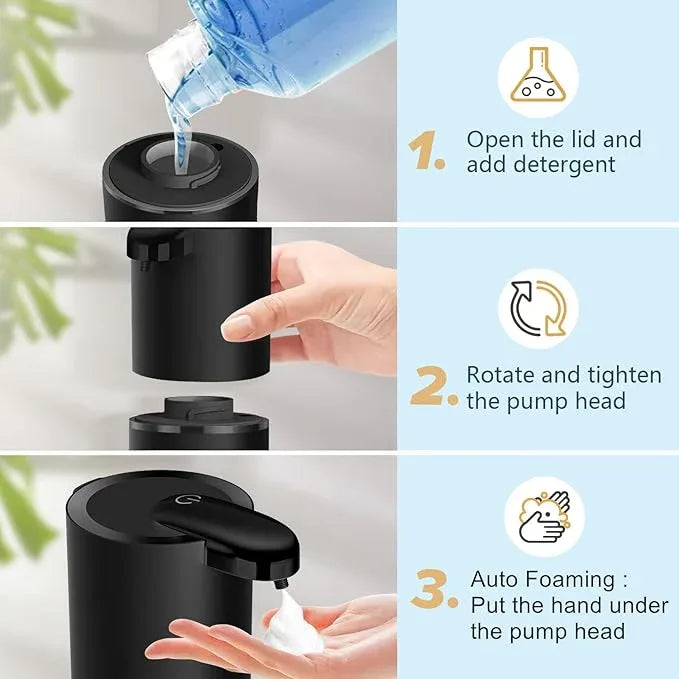 SYLFU Automatic Foaming Soap Dispenser, Touchless Hand Soap Dispenser Rechargeable, Dish Foaming Liquid Dispenser Electric for Bathroom Countertop, Kitchen and Commercial 12.85 oz/380mL - ModernBath