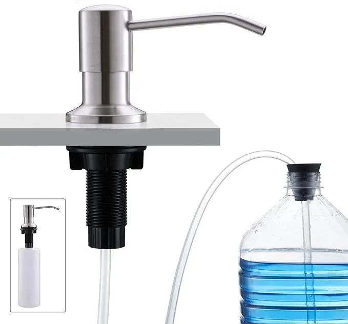 CREA Dish Soap Dispenser for Kitchen Sink, Built-in Countertop Set with 39" Tube & 17oz Bottle, Stainless Steel Pump - ModernBath