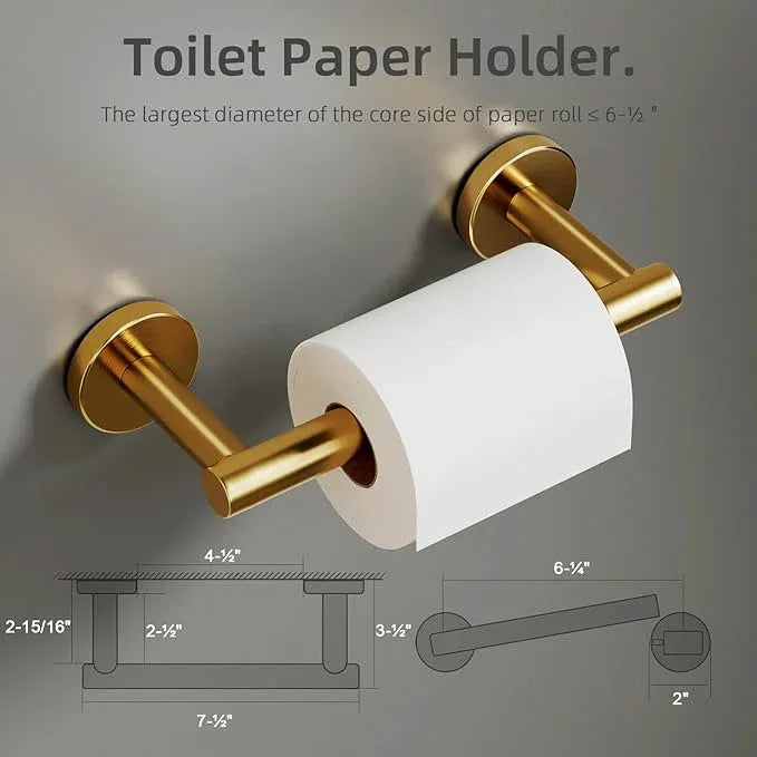 Dark Gold Toilet Paper Holder, Double Post Pivoting Bathroom Roll Tissue Holder Wall Mount Matte Finish - ModernBath