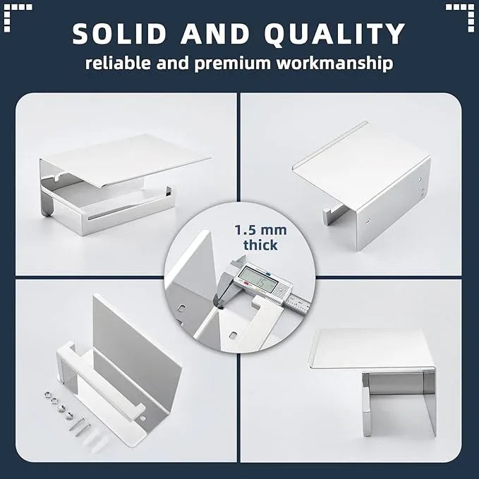 Angle Simple Toilet Paper Holder with Shelf Polished Chrome, 304 Stainless Steel Toilet Tissue Roll Holder Wall Mount - ModernBath