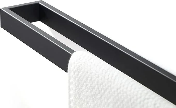 Black Towel Bar, Towel Shelf for Bathroom, Single Towel Holder 24 Inch Wall Mounted, Square Contemporary Bath Towel Rod, Matte Black, 073070-MB Ler Series - ModernBath