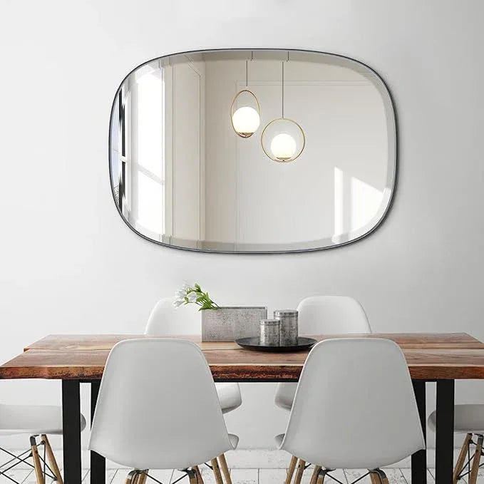 POZINO Matte Black Beveled Mirror, 24"x32" Rectangle Vanity Mirror for Over Sink, Modern Mirrors with Premium Metal Frame, Oblong Mirrors for Bathroom Bedroom Living Room, Horizontal Or Vertical - ModernBath