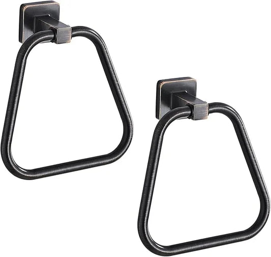 Oil Rubbed Bronze Towel Ring for Bathroom 2 Pack, Kitchen Bath Towel Holder Hangers Wall Mount Heavy Duty Stainless Steel - ModernBath