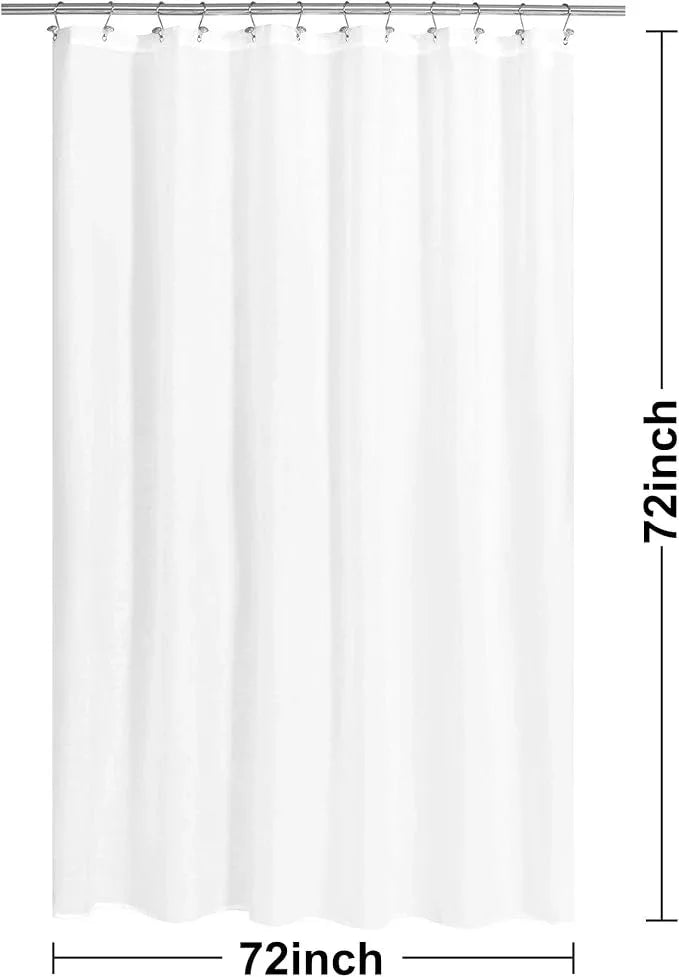 N&Y HOME Fabric Shower Curtain or Liner with Magnets - Soft Cloth Shower Liner with Hotel Quality, Machine Washable - White, 72x72 - ModernBath