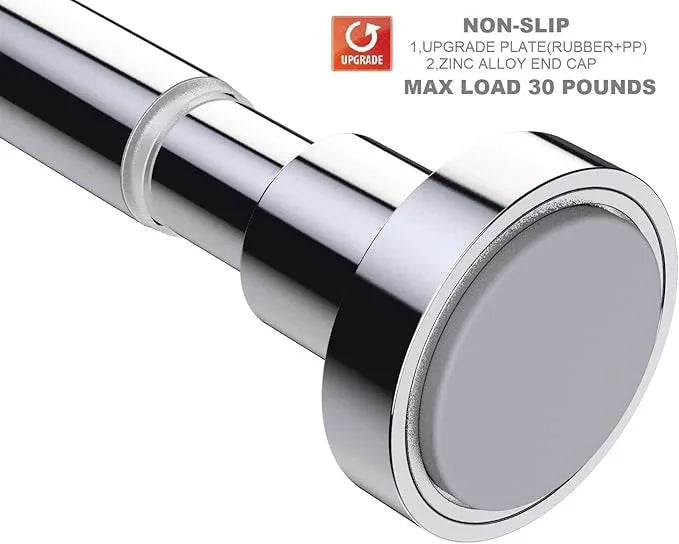 BRIOFOX Shower Curtain Rod 43-73 Inches, Rustproof and Non-Slip Spring Tension Rod for Window or Bathroom, Polished 304 Stainless Steel - ModernBath