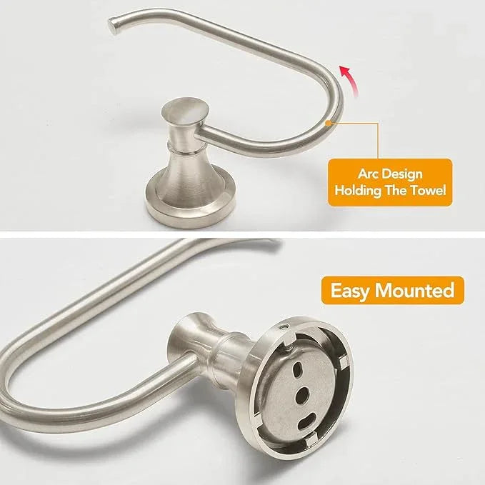 BESy Brushed Nickel Toilet Tissue Paper Holder Brushed Nickel Bathroom Accessories Toilet roll Paper Hanger, Wall Mounted, Rustproof - ModernBath