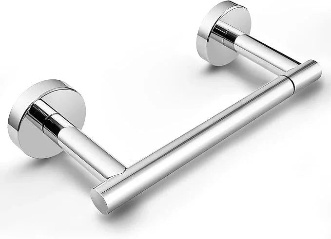 Chrome Toilet Paper Holder - Polished Metal Bathroom Flexible Pivot Tissue Roll Holder on Wall Mounted, Sturdy SUS 304 Stainless Steel Toilet TP Large Mega Roll Holder Modern Silver - ModernBath