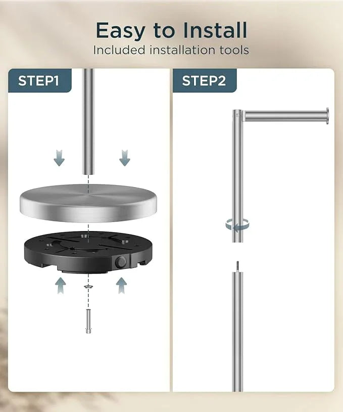 FORIOUS Toilet Paper Holder Stand, Toilet Paper Storage with 4 Rolls, Freestanding Tissue Roll Holder for Bathroom, Durable 304 Stainless Steel and Weighted Base Toilet Paper Stand, Brushed Nickel - ModernBath