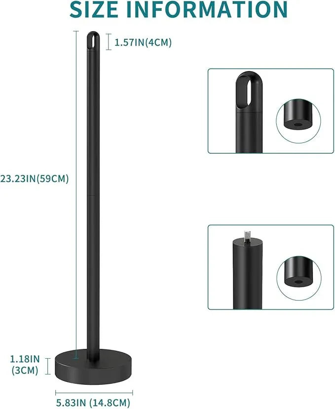 Toilet Paper Holder Stand, Free Standing Tissue Paper Roll Storage Holder with Reserve for Bathroom Countertop with Stainless Steel Heavy Weighted, 1Pack Matte Black - ModernBath