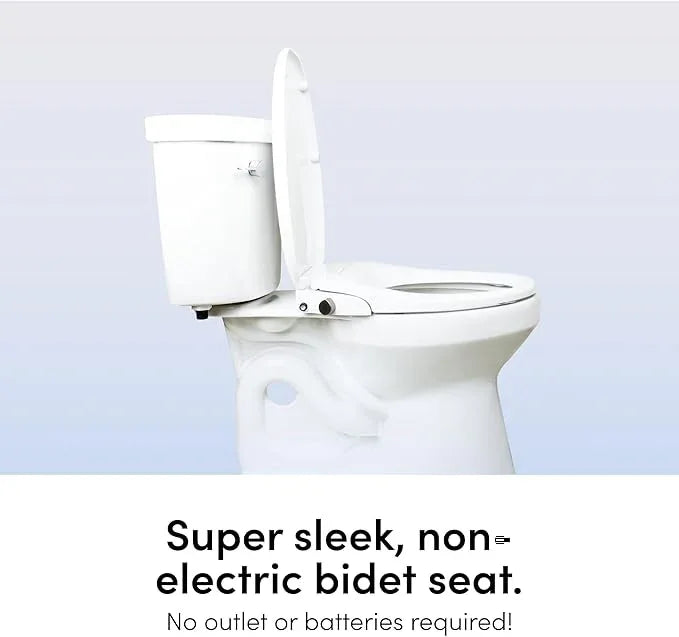 TUSHY Wave Non-Electric Bidet Toilet Seat | Sleek Round Design, Quick-Release for Easy Cleaning | DuoFlow Front & Rear Wash, Soft-Close Lid, Comfy Seat, 10-Min DIY Install, Bamboo Knob - ModernBath