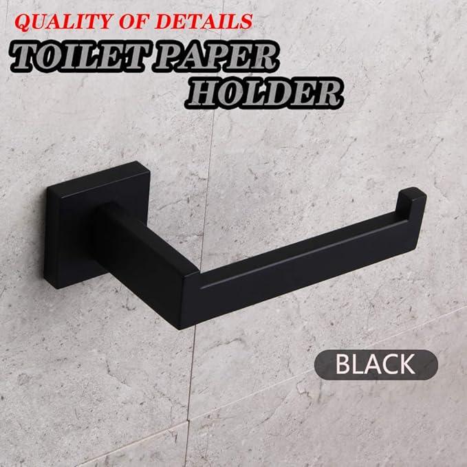 GERZWY Bathroom Toilet Paper Holder SUS 304 Stainless Steel Matte Black Tissue Paper Roll Holder Wall Mount FG1605-BK - ModernBath