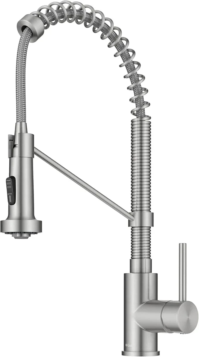 KRAUS Bolden Commercial Style 2-Function Single Handle Pull Down Kitchen Faucet in Stainless Steel, KPF-1610SS - ModernBath