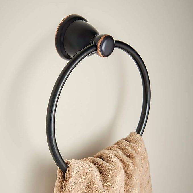 Franklin Brass Kinla 5-Piece Bathroom Set Oil-Rubbed Bronze 18', 24' Towel Bar Racks, Toilet Paper Holder, Ring, Hook KIN5PC-ORB - ModernBath