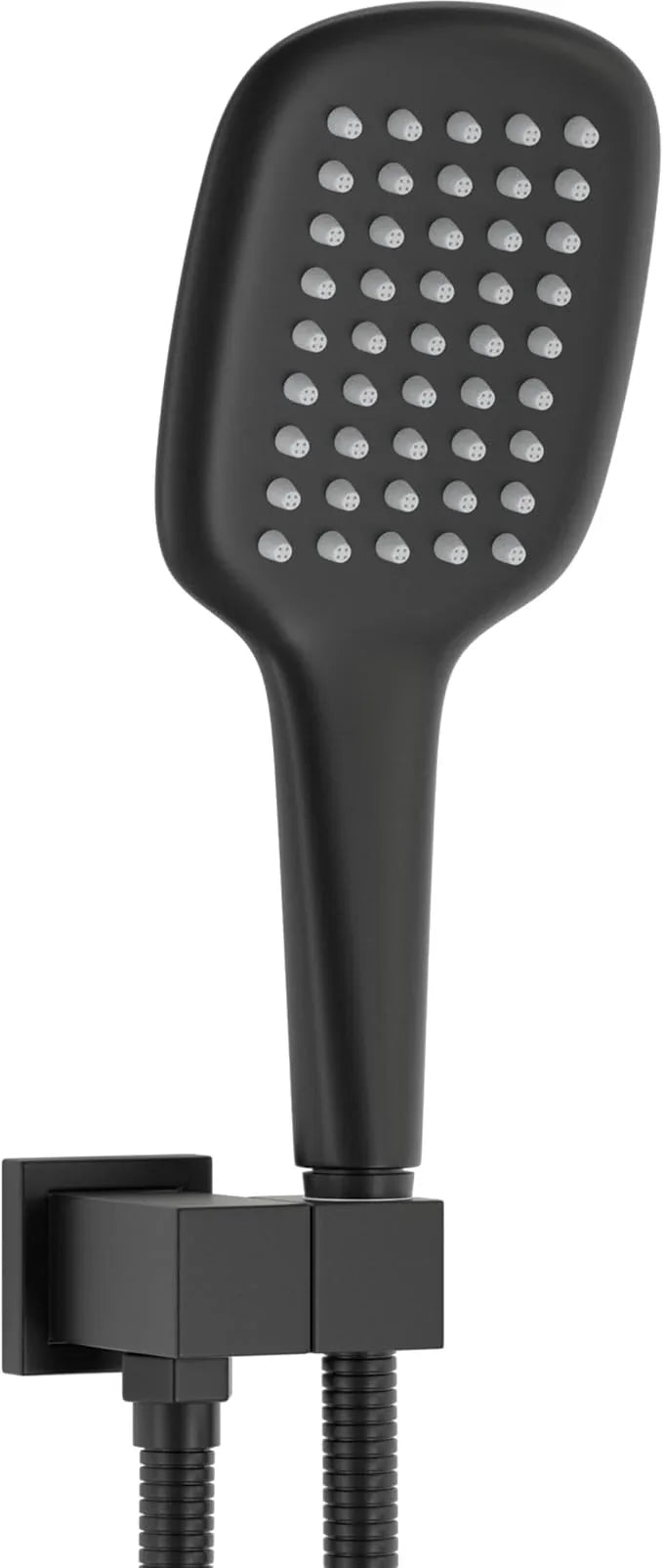 HONGTONGSOWER Matte Black Handheld Shower Head with Long Hose and Brass Holder All Metal Hand Held Shower Head High Pressure Handheld Shower Head Set - ModernBath