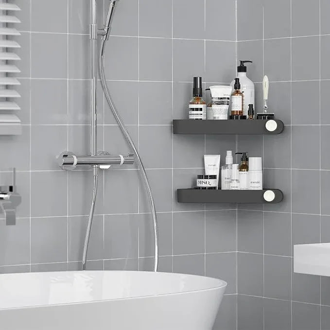 Sotfamily Shower Caddy Corner, 2 Pack Adhesive Corner Shower Shelves for Bathroom Organizers and Storage, Rust Free Plastic Rack for Bathroom Accessories & Decor, Black - ModernBath