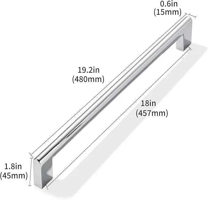 khtumeware Appliance Handle Pull 18 Inch Hole Center 1 Pack,Polished Chrome Heavy Duty Solid Cabinet Pulls,Kitchen Drawer Handle, Hardware for Bathroom, Drawer, Cabinet, Door Cabinet - ModernBath
