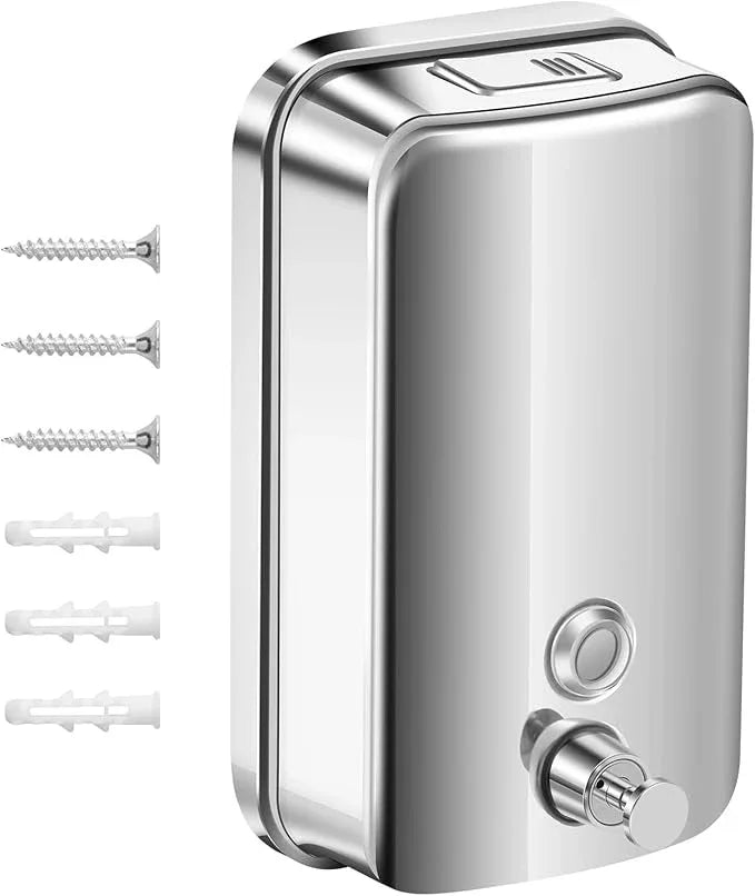 1000ml Commercial Soap Dispenser Wall Mount, Stainless Steel Hand Soap Dispenser for Bathrooms, Refillable Hand Sanitizer Dispenser for Home, Hotels, Restaurants, Hospitals (Silver) - ModernBath