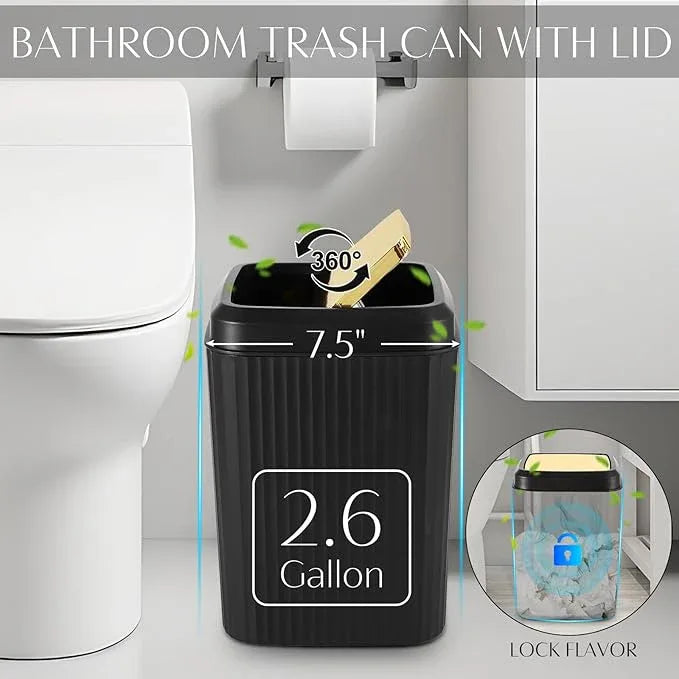 WSBArt 32PCS Black Bathroom Accessories Bathroom Set,Black Shower Curtain, Bath Towel Set,Hand Towel,Toilet Brush,Trash Can & 3PCS Soap Dispensera - ModernBath