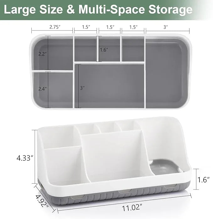 GFWARE Toothbrush Holders for Bathrooms Countertop Organizer - Kids Electric Toothbrush and Toothpaste Holder Detachable 7 Slots Tooth Brush Organization Bathroom Accessories Storage Vanity, White - ModernBath