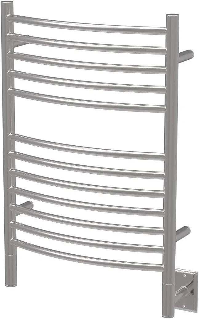 Amba Jeeves ECP Model E-Curved 12-Bar Hardwired Towel Warmer in Polished - ModernBath