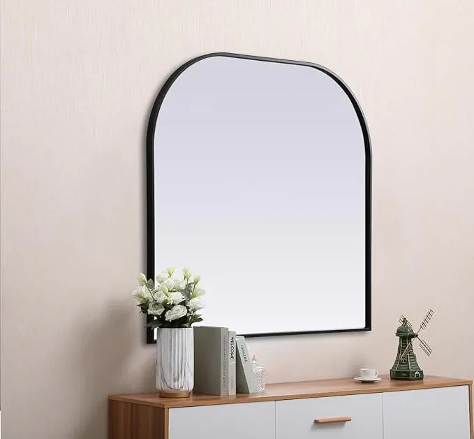 Illuminate, Metal Frame Arch Mirror 36X34 Inch in, Modern, Black - ModernBath