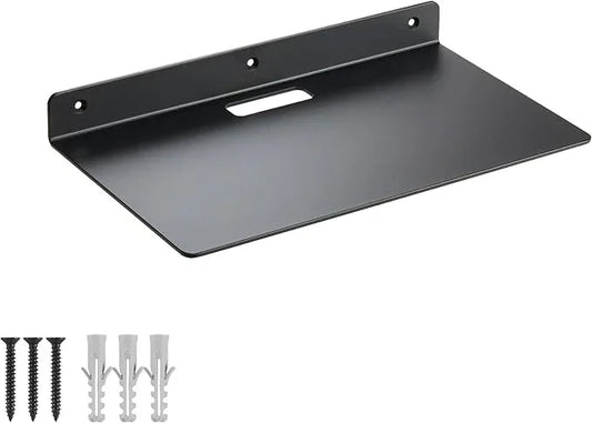 3.0mm Thick Aluminium Alloy Floating Shelves, Wide Shelf, 20" Black Metal Wall Shelf - Small for Bathroom/Bedroom/Living Room/Kitchen/Office, Wall-Mounted for Storage & Decor - ModernBath