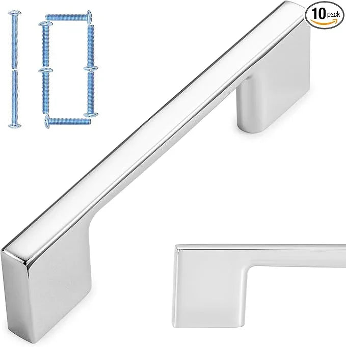 KOOFIZO 10 Pack 3 Inch Polished Chrome Kitchen Cabinet Pulls Chrome Cabinet Handles Chrome Cabinet Hardware for Kitchen Cabinets Drawer P01 Dresser Cupboard Bedroom Bathroom - ModernBath