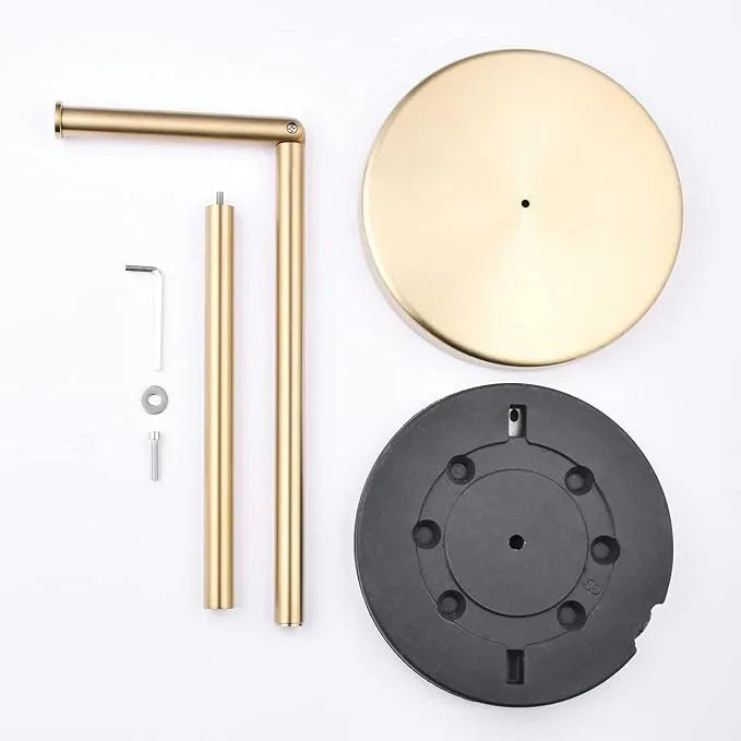 SHUNLI Toilet Paper Holder Stand with Storage, Brushed Gold, SUS304 Stainless Steel, 18x7x58cm, 4-5 Roll, 2.2kg, Modern, 7782BG - ModernBath