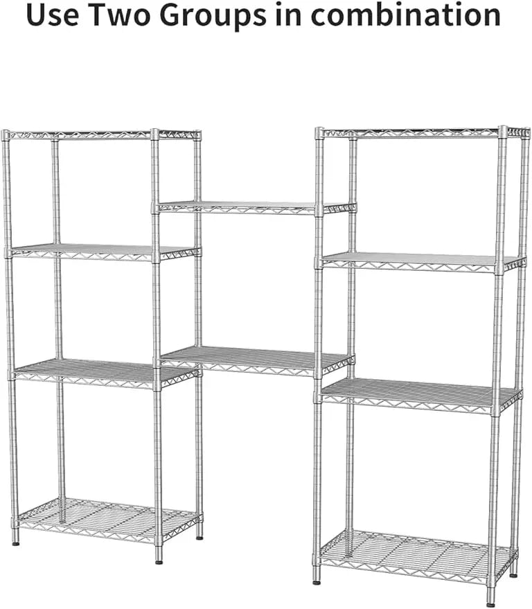 SINGAYE 5 Tier Storage Garage Shelving Units Heavy Duty Wire Shelves Pantry Metal for Pantry Closet Kitchen Laundry Bathroom Organizers Shelf Home Shorage Gray - ModernBath