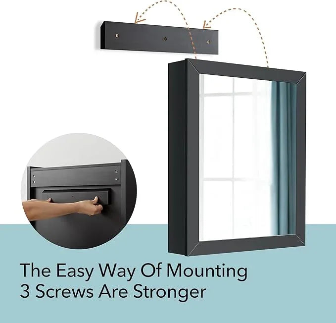 Bathroom Cabinet - Large Single Door 24x30 inchs Wall Cabinet Mirror Medicine Cabinet with Facial Tissues Slot and Multifunctional Storage Area - ModernBath