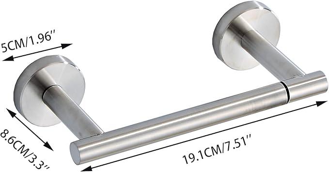 Toilet Paper Holder Wall Mount, Brushed Nickel Bathroom Toilet Paper Holder for SUS 304 Stainless Steel, Double Post Pivoting Toilet Paper Roll Holder for Bathroom RV Paper Towels for TP - ModernBath