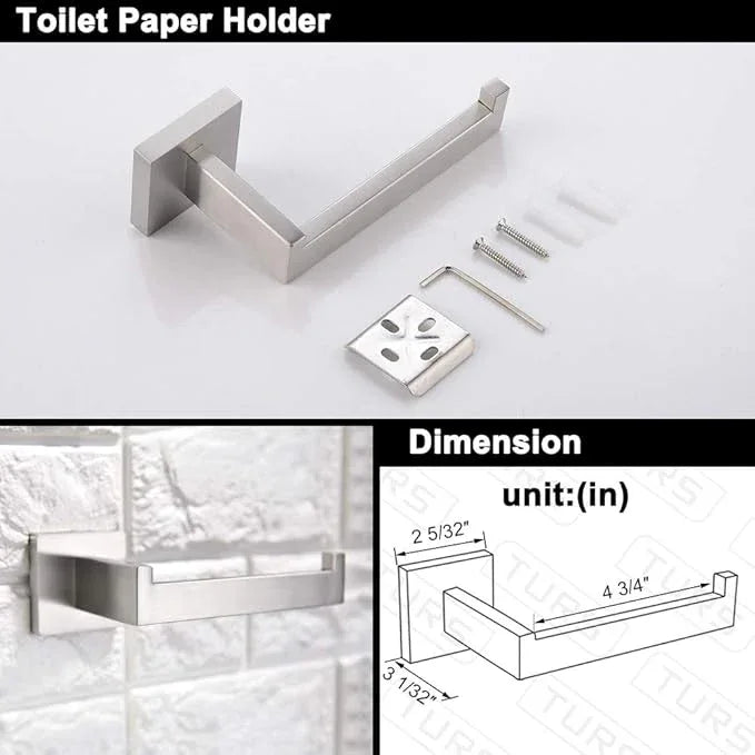 TURS Bathroom Hardware Set Brushed Towel Bar Set Stainless Steel Bathroom Accessories Towel Holder Sets Wall Mounted - ModernBath
