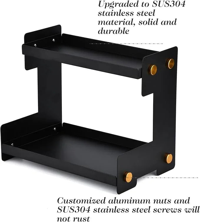 FFK 2 Tier Bathroom Countertop Organizer, Storage Shelf for Cosmetics, Ideal for Cabinet, Pantry, and Desktop, for Kitchen and Office - ModernBath