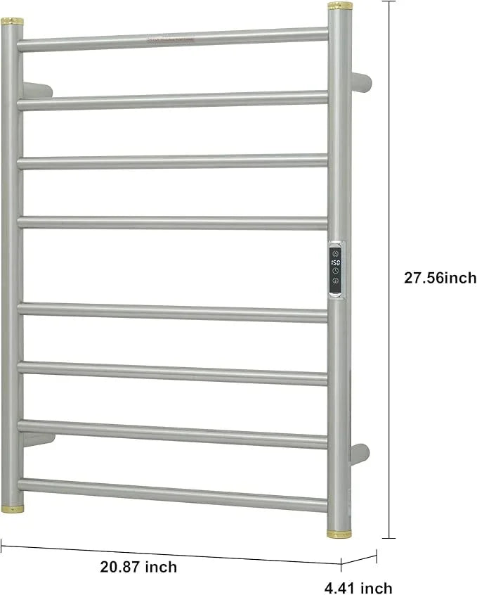 Electric Towel Warmer Rack,Heating Towel Warmer,Timer & Temperature Control,Wall-Mounted Plug-in for Bathroom,Brushed,Stainless Steel,8-Bar(27.56x20.87x4.41in) - ModernBath