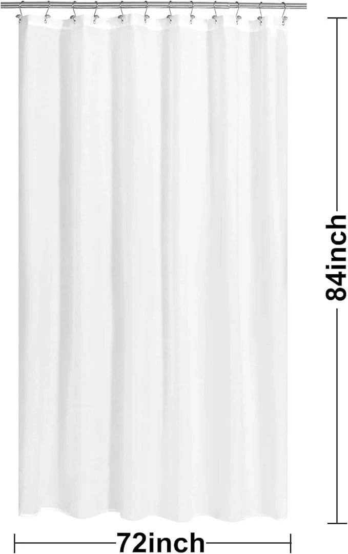 N&Y HOME Fabric Shower Curtain Liner Extra Long 72 x 84 Inches with 2 Bottom Magnets, Hotel Quality, Washable, White Spa Bathroom Curtains with Grommets, 72x84 - ModernBath