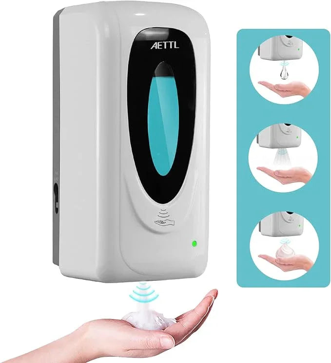 AETTL Touchless Automatic Foaming Hand Soap Dispenser Wall Mount, Motion Sensor Foam Liquid Refill Bottle Sanitizer Dispensing for Bathroom Kitchen Home Farmhouse Station 1306-s - ModernBath