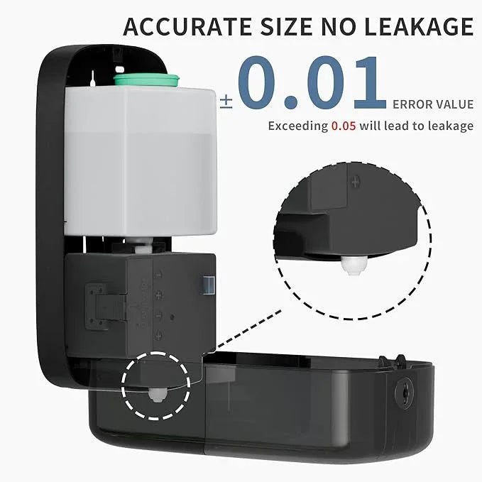 Automatic Soap Dispenser Wall Mount, 33.8oz/1000ml Dish Soap Dispenser for Bathroom, Touchless Electric Commercial Soap Dispensers Kitchen, Black - ModernBath