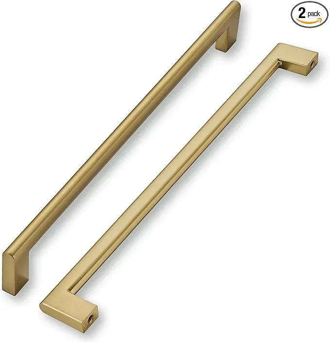 khtumeware 12 Inch Hole Center 2 Pack,Champagne Bronze Cabinet Pulls Heavy Duty Solid Satin Brass Kitchen Drawer Handle Antique Cabinet Hardware for Bathroom, Drawer, Cabinet - ModernBath