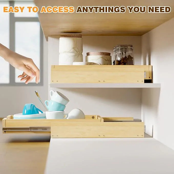 Pullout Cabinet Organizer, 14''W×21''D×3''H Slide Out Shelves for Kitchen Cabinets, Pull out Drawers for Kitchen Cabinets, Pantry, Bathroom, & Storage Organization - ModernBath