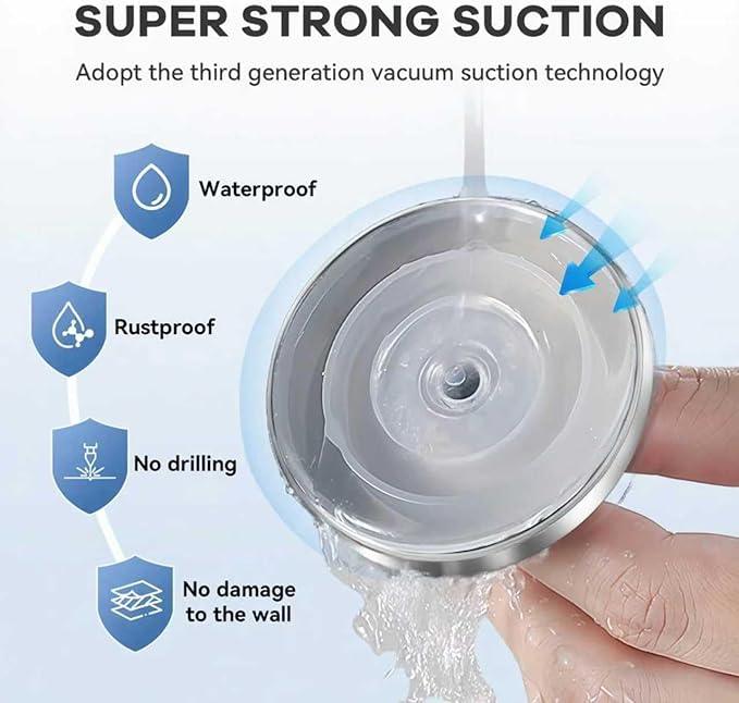 Suction Cup Hooks for Shower, Bathroom,Glass Windows,Tile – Towel, Loofah, No-Drill Wreath Hanger for Front Door Waterproof Hook Hold,Silver 4packs - ModernBath