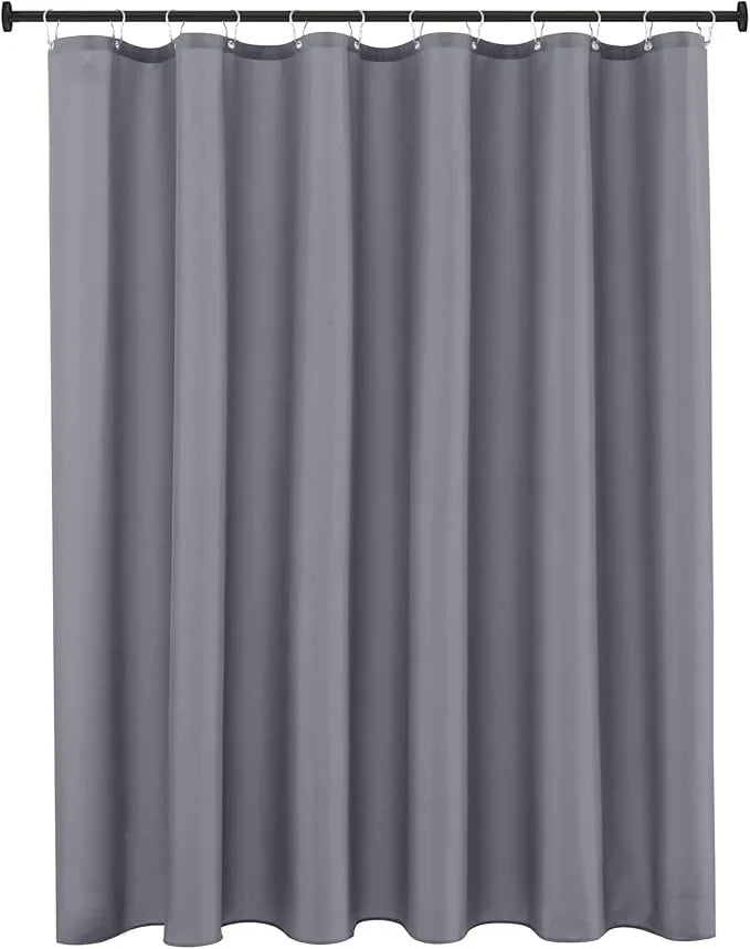 Biscaynebay Extra Long Fabric Shower Curtain Liner 72 Inch Width by 84 Inch Length, Dark Grey Rust Resistant Grommets Top Weighted Bottom Hem Machine Washable - ModernBath