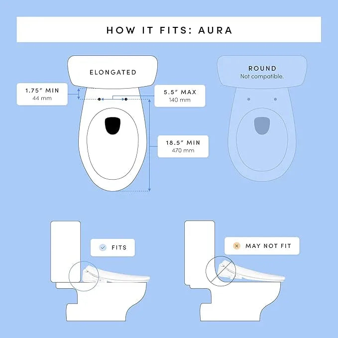 TUSHY Aura Luxury Electric Bidet Seat | Heated Toilet Seat with Temperature Control, Instant Adjustable Warm Water & Dryer for a Soothing Clean (Remote Control & Auto Open w/Soft Close Lid), Elongated - ModernBath