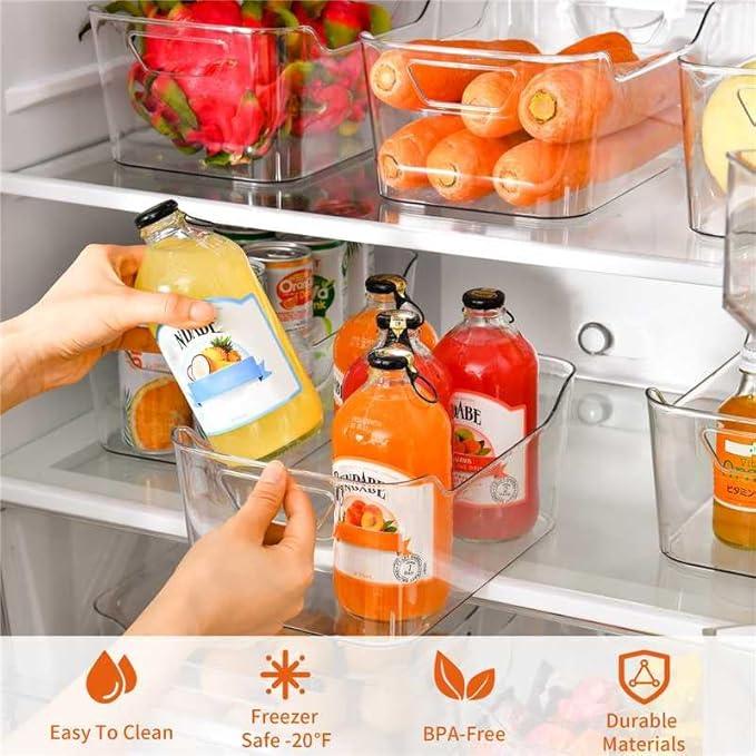 Attelite 12 Pack Clear Plastic Storage Bins, Multi-Use Pantry Organizers and Storage, Pantry Organizer Containers for Home, Kitchen, Freezer, Fridge, Cabinet, Bathroom and Under Sink Organizing - ModernBath