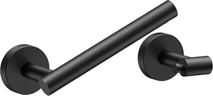 FORIOUS Toilet Paper Holder Wall Mount, Stainless Steel Rustproof Double Post Pivoting Tissue Roll Holder for Bathroom, Commercial Toilet Paper Dispenser, Matte Black - ModernBath