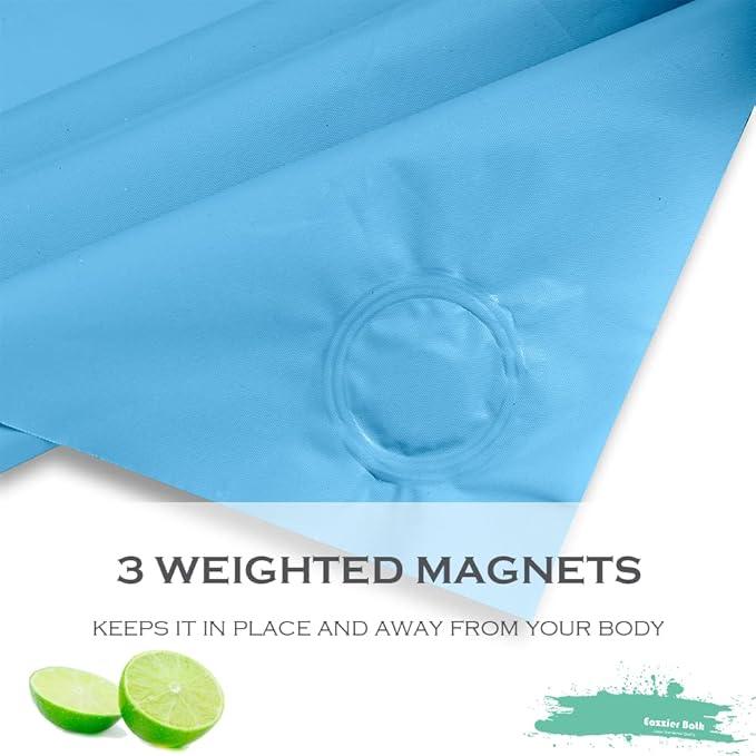Eazzier Bath Baby Blue Plastic Shower Curtain Or Liner, 72x72 Inch Lightweight Cream Blue Plastic Bathroom Shower Showroom Inner Curtain with Rustproof Metal Grommet Holes and Weighted Magnets - ModernBath
