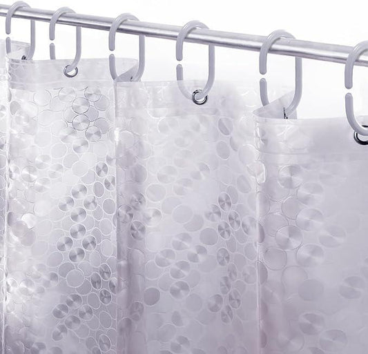 LiBa PEVA Shower Curtain Liner with 12 Plastic Rings, 8G Waterproof Shower Liner, 72x72 Inch Clear Shower Curtain with Magnets, Weighted Bathroom, 3D Clear Bubbles Pattern - ModernBath
