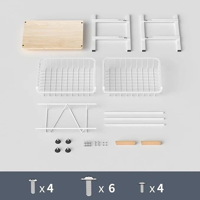 3-Layer Kitchen Fruit Storage Basket Snack Rack, countertop Storage Rack, Stackable Storage Rack with Desktop, Pull-Out Hollow Metal Storage Basket with Handle, Kitchen Organizers & Storage - ModernBath