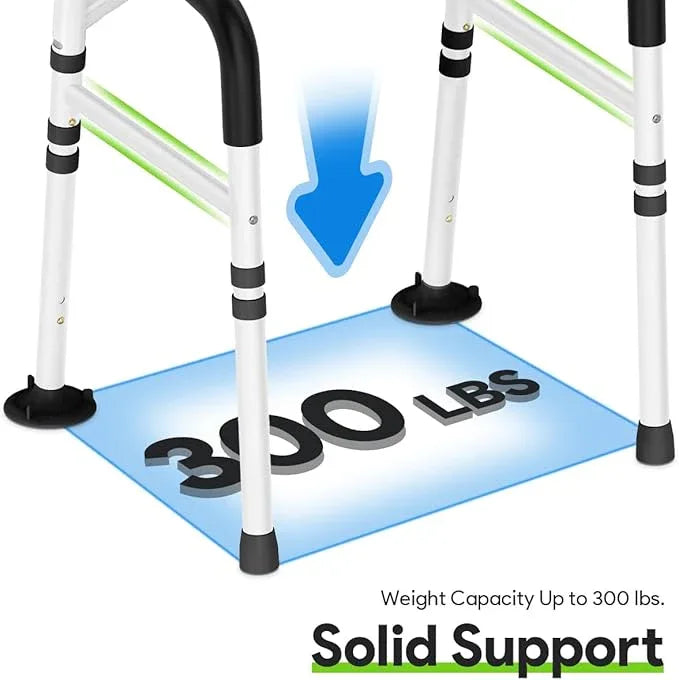Delog Stand Alone Toilet Safety Rail - Adjustable Width & Height Fit Any Toilet, Medical Toilet Frame for Elderly Handicap Disabled (Black) - ModernBath