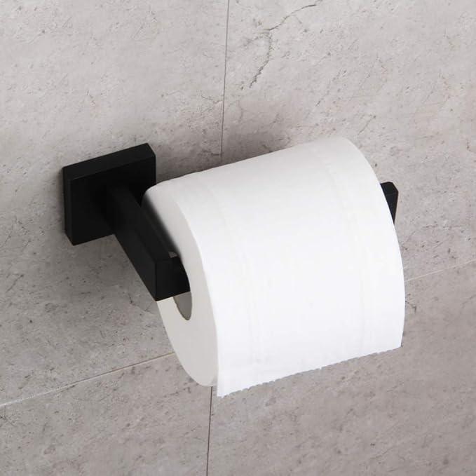 GERZWY Bathroom Toilet Paper Holder SUS 304 Stainless Steel Matte Black Tissue Paper Roll Holder Wall Mount FG1605-BK - ModernBath