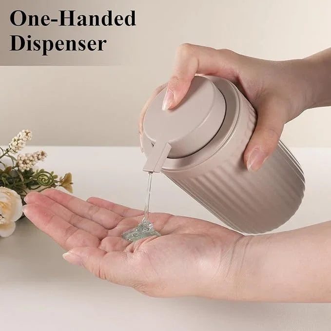 BosilunLife Dish Hand Soap Dispenser - Khaki Liquid Pump Soap Dispenser for Bathroom Decro 12oz Ceramic Kitchen Dish Dispenser with Rust-Proof Liquid Pump Modern Refillable Lotion Bottles - ModernBath